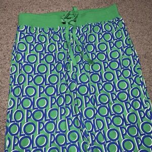 Polo Ralph Lauren Sleepwear Pajama Mens size Medium Green Polo AOP Logo  EUC